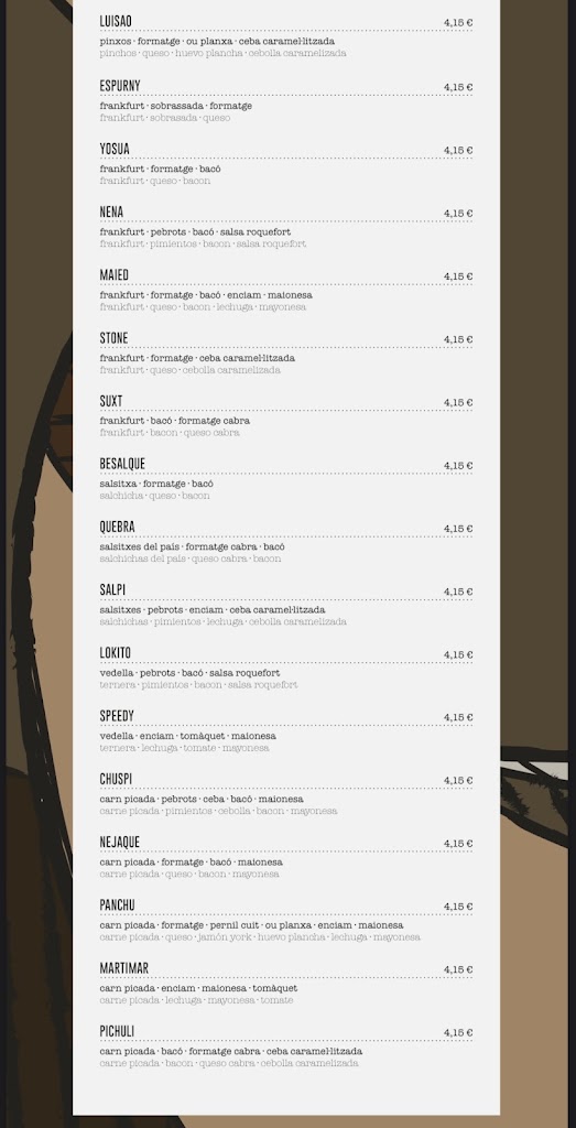 FRANKFURT CERVECERIA CHUS — Carta