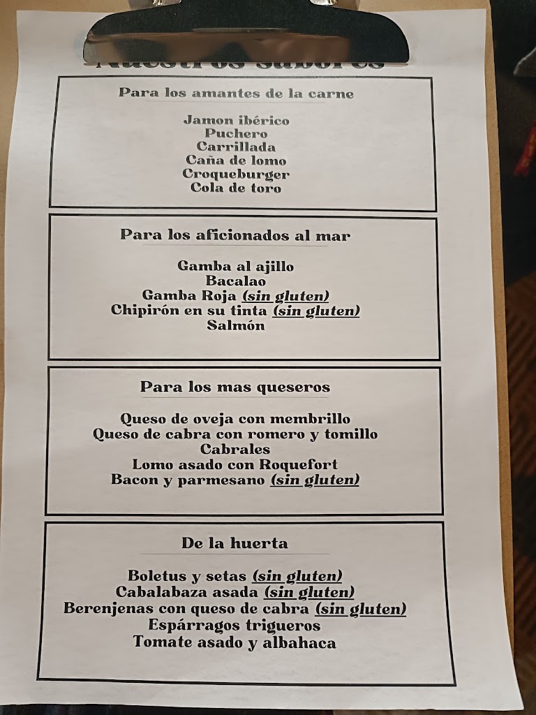 Restaurante La Croqueta del Abuelo — Carta