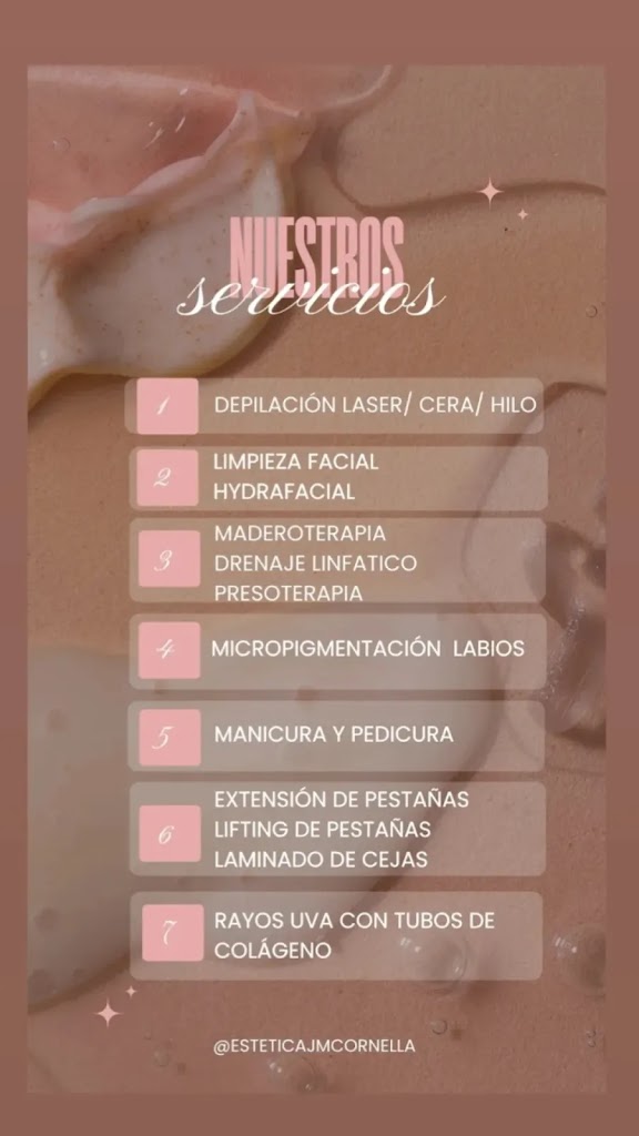 EsteticaJMcornella - unas de gel/manicuras y pedicuras/ tratamientos facial y corporales/ rayos uva — Carta