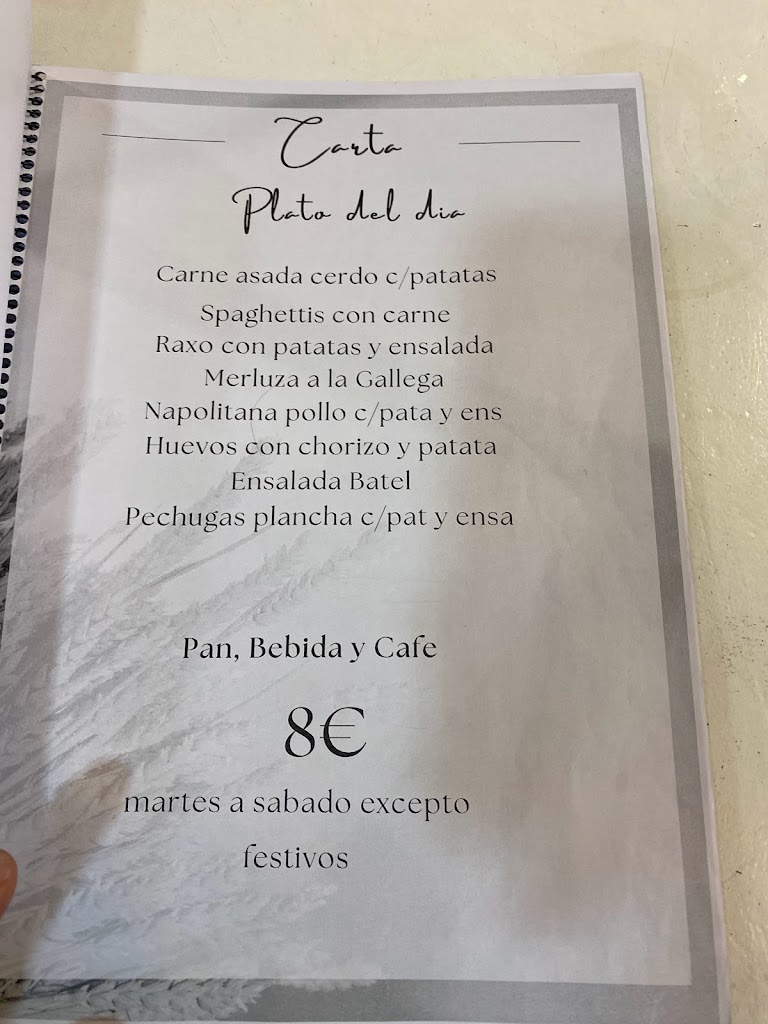 Bar Novo Batel — Carta