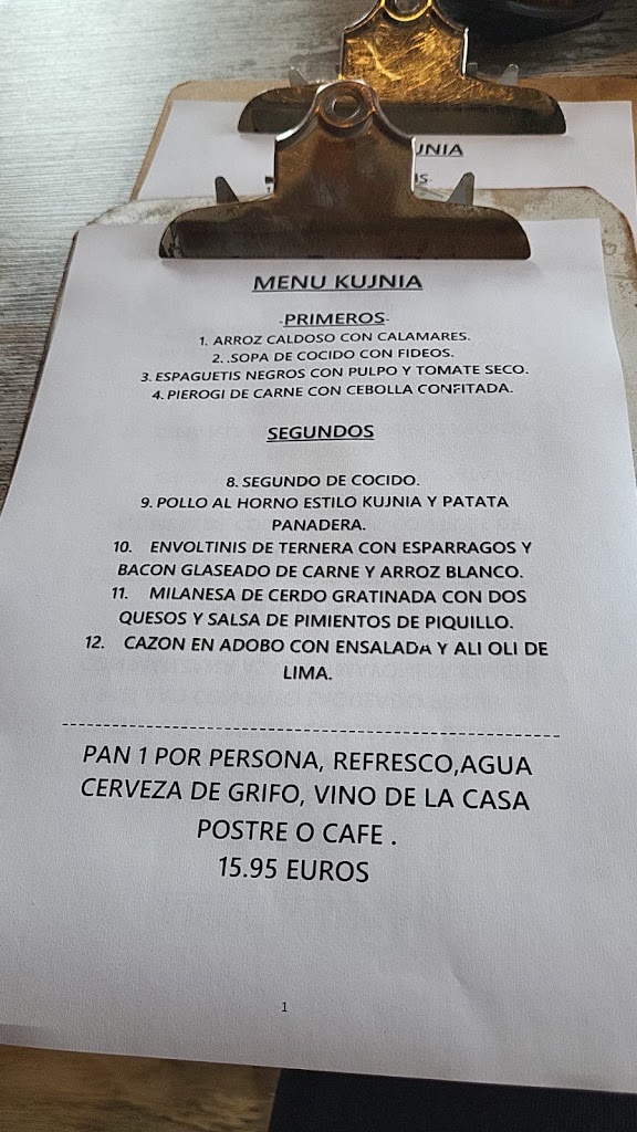 La Kujnia — Carta