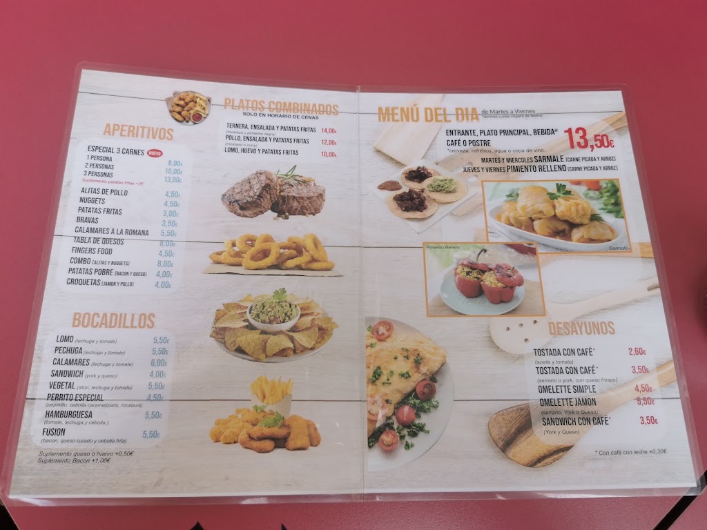 Bar de tapas en Gandia / Fusion Food 2.0 — Carta