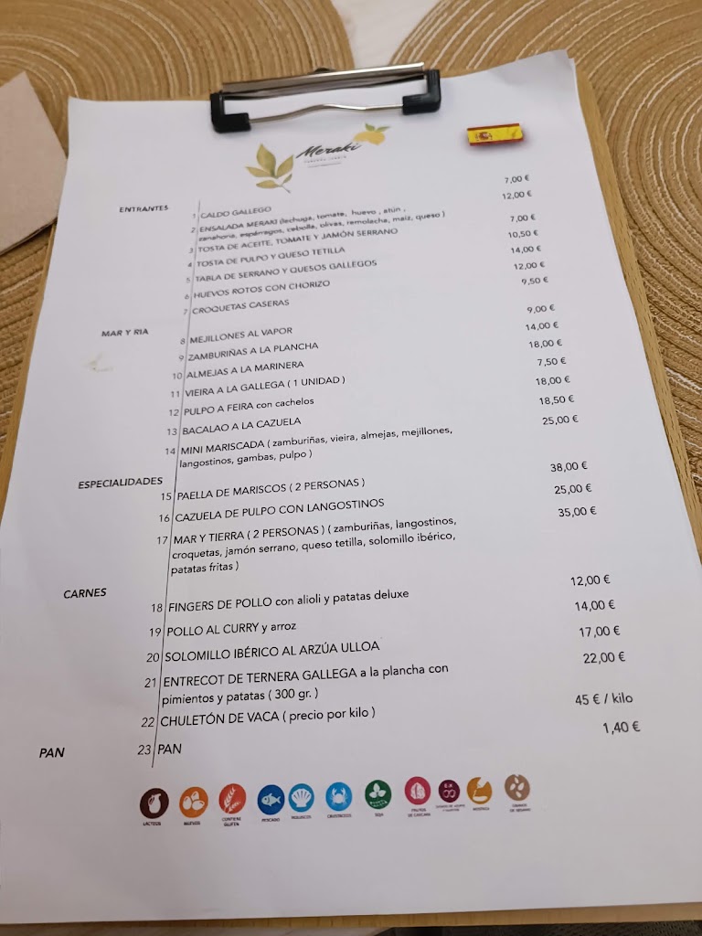Meraki (Taberna Jardin) — Carta
