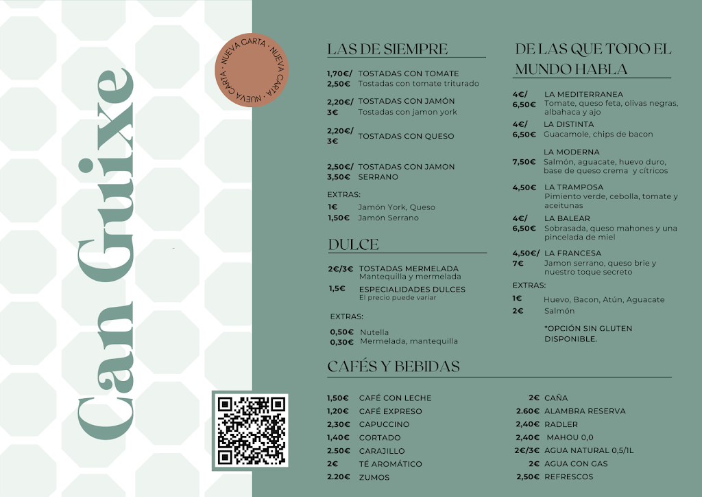 Bistro Can Guixe — Carta
