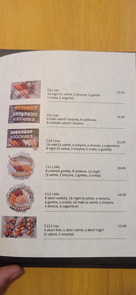 Watami Sushi Banyoles — Carta
