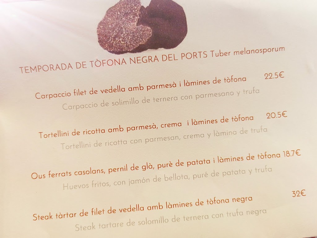 Restaurant El Parc Tortosa — Carta