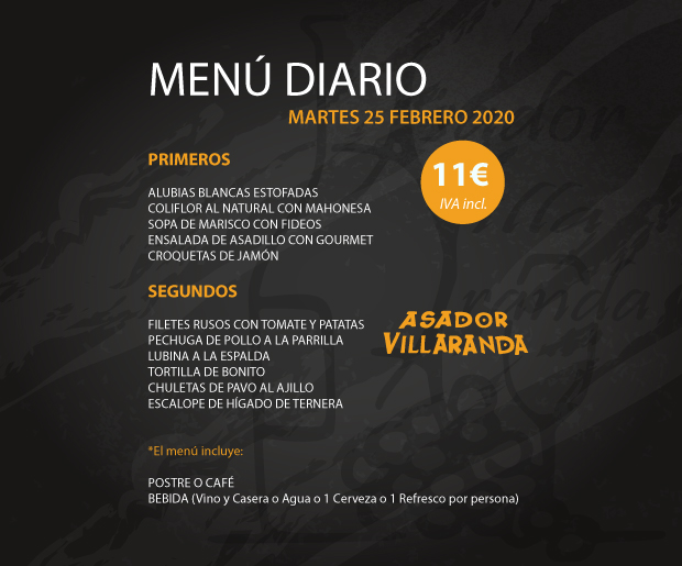 Asador Villaranda — Carta