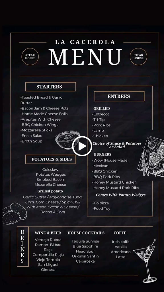 Restaurante la Cacerola — Carta