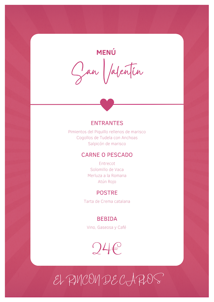 Restaurante El rincon de Carlos — Carta