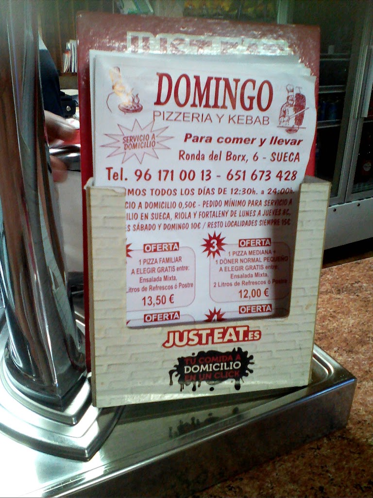 Domingo Pizzeria y Kebap — Carta
