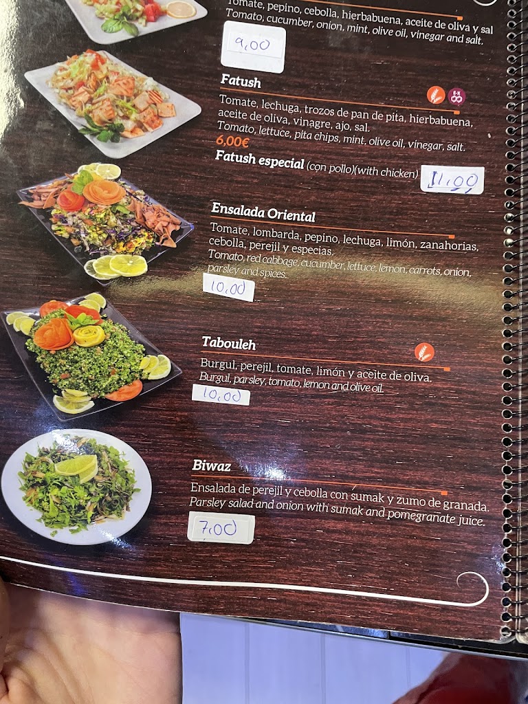 Restaurante El Alma de Siria — Carta