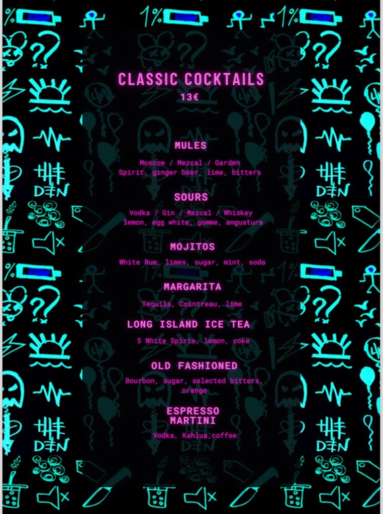 THE DEN IBIZA — Carta