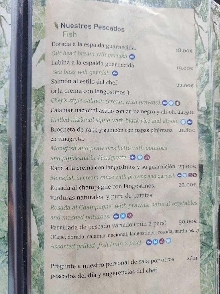 Restaurante "Pepe Digame?" — Carta