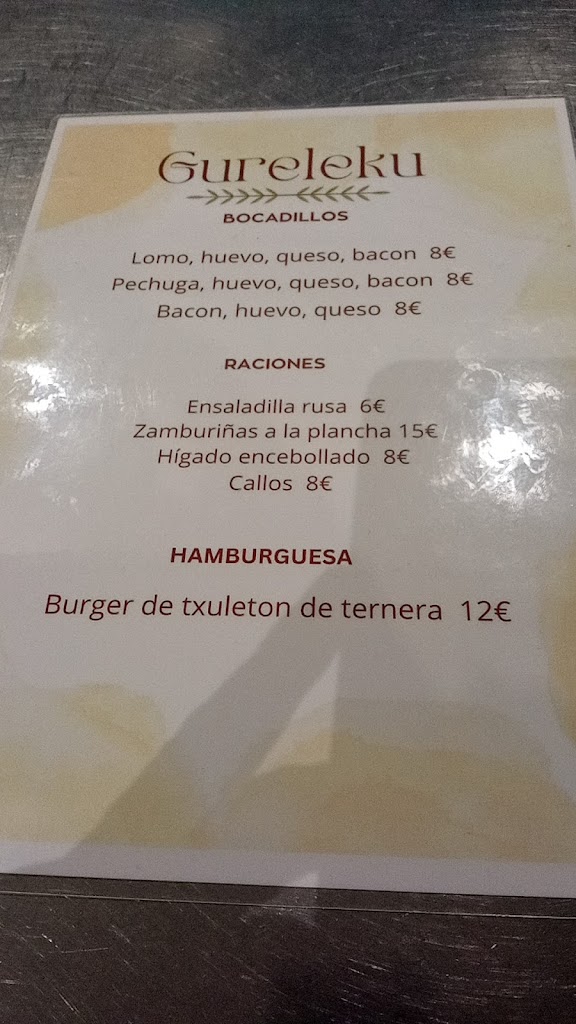 Bar Gure Leku — Carta