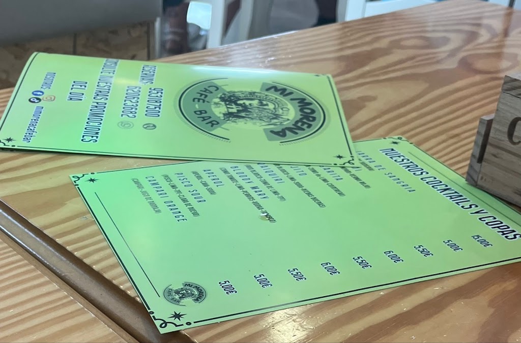 Mi Morena Cafe-Bar — Carta