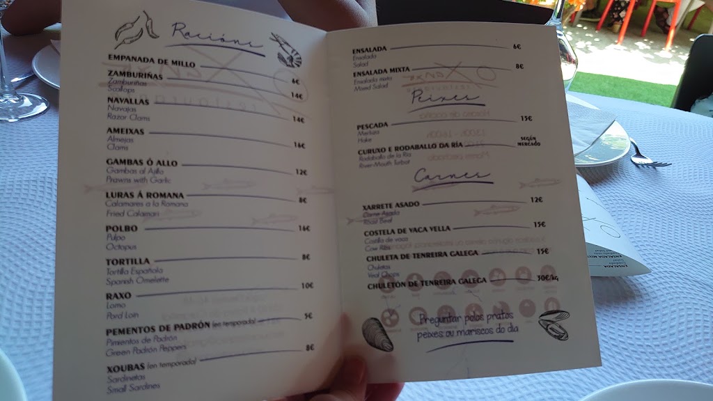 Restaurante Xanxo — Carta