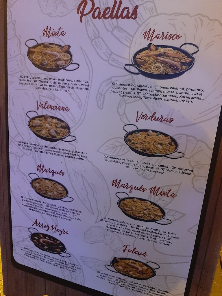 Restaurante Coco D Oro — Carta