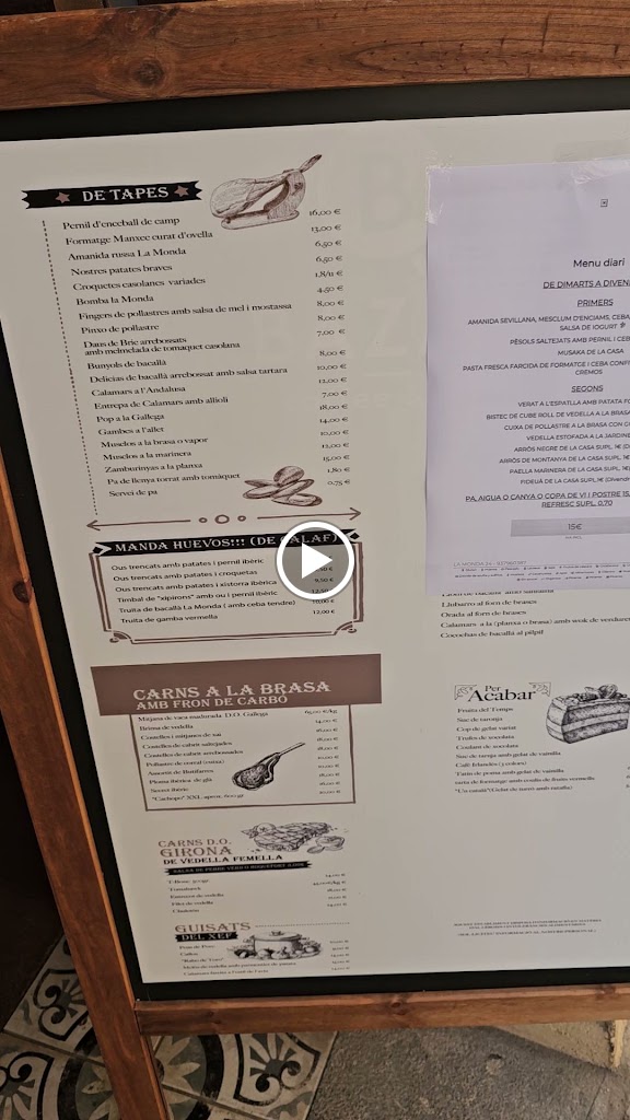 Restaurant La Monda24 - Tapas - Brasas - Arroces — Carta