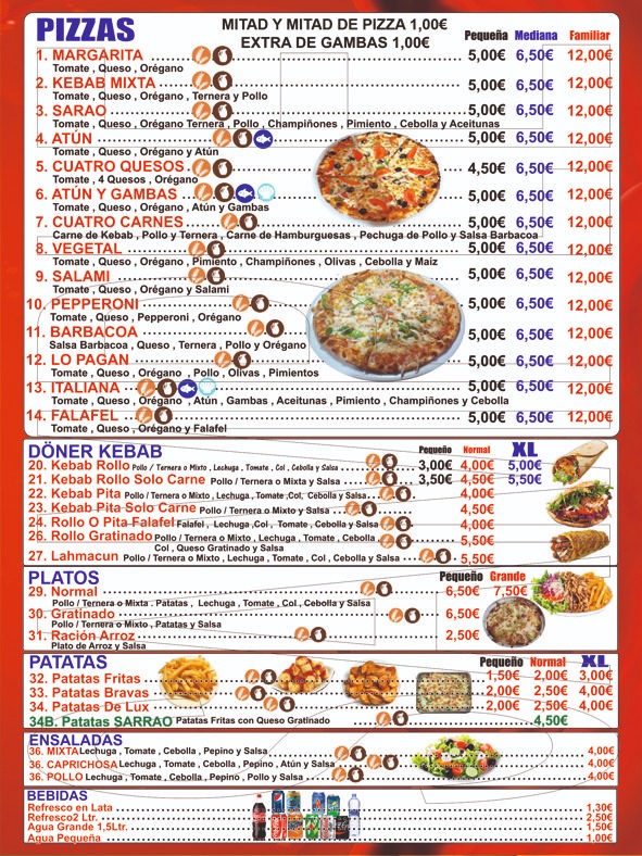 Sarao Kebab — Carta