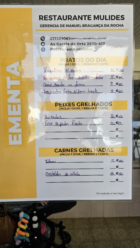 Restaurante Mulides — Carta