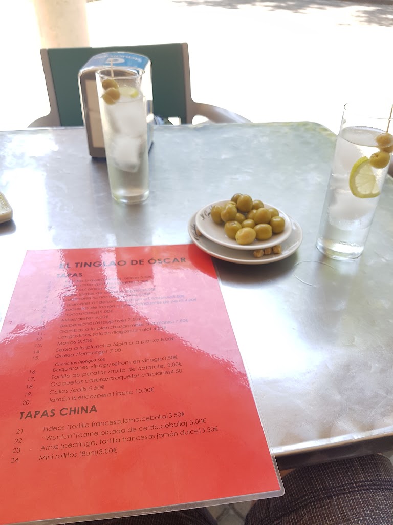 Bar el tinglado de oscar — Carta