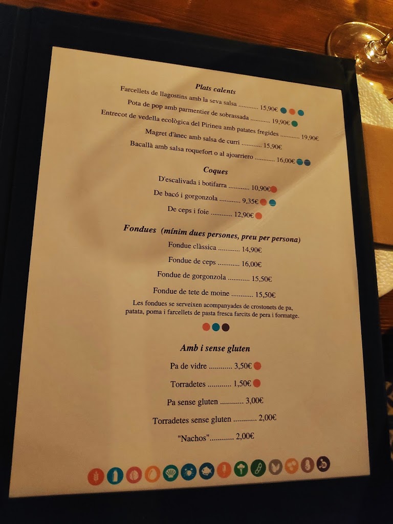 Restaurant El Convent — Carta