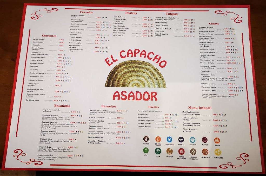 Restaurante Asador el Capacho — Carta