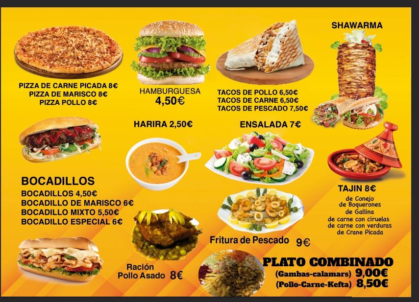 restaurante agadir — Carta