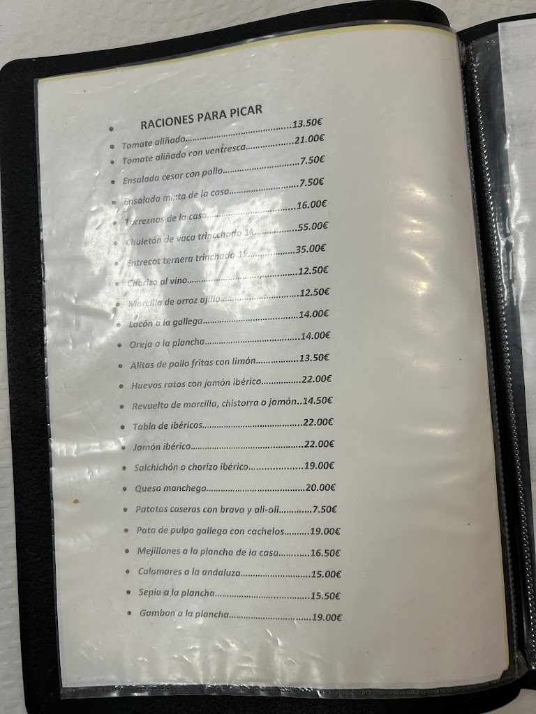 J. Luis II Restaurante — Carta