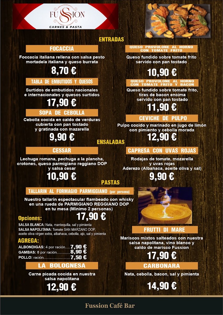 FUSSION CAFE BAR ALMANSA — Carta