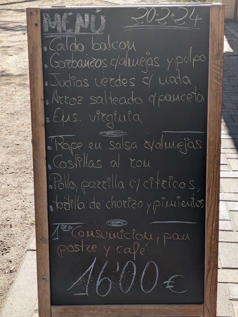Restaurante El Balcon del Parque — Carta