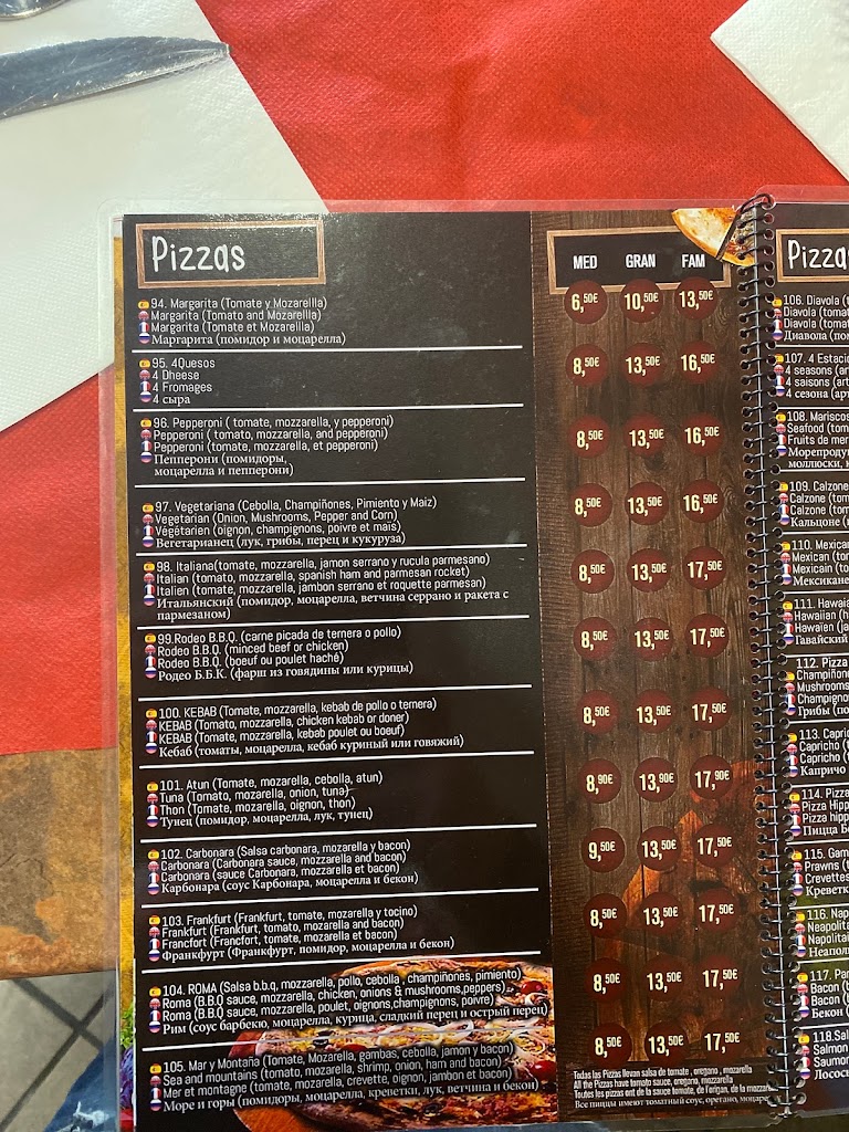 Restaurante Star Grill Salou — Carta