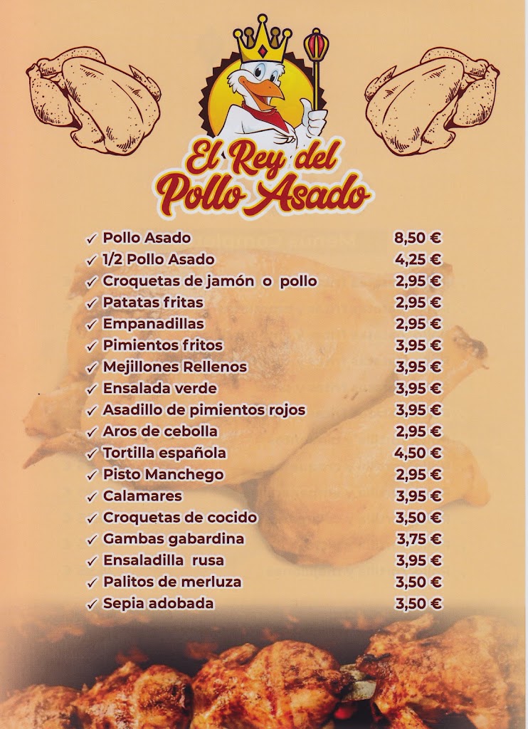 El Rey del Pollo Asado — Carta