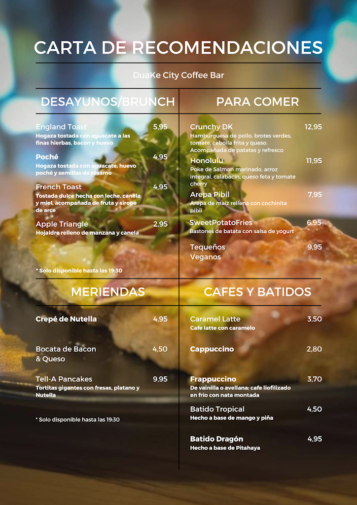 DUAKE CITY COFFEE BAR GOURMET — Carta