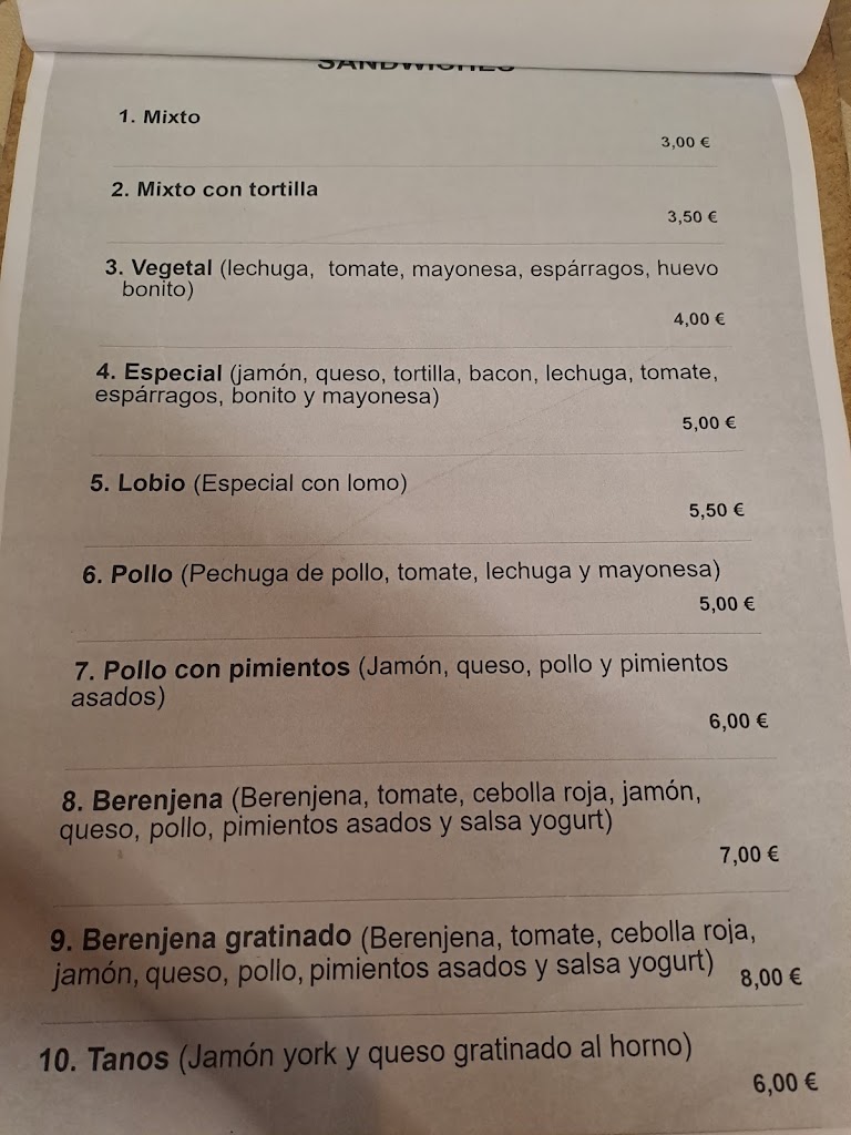 El Lobio — Carta