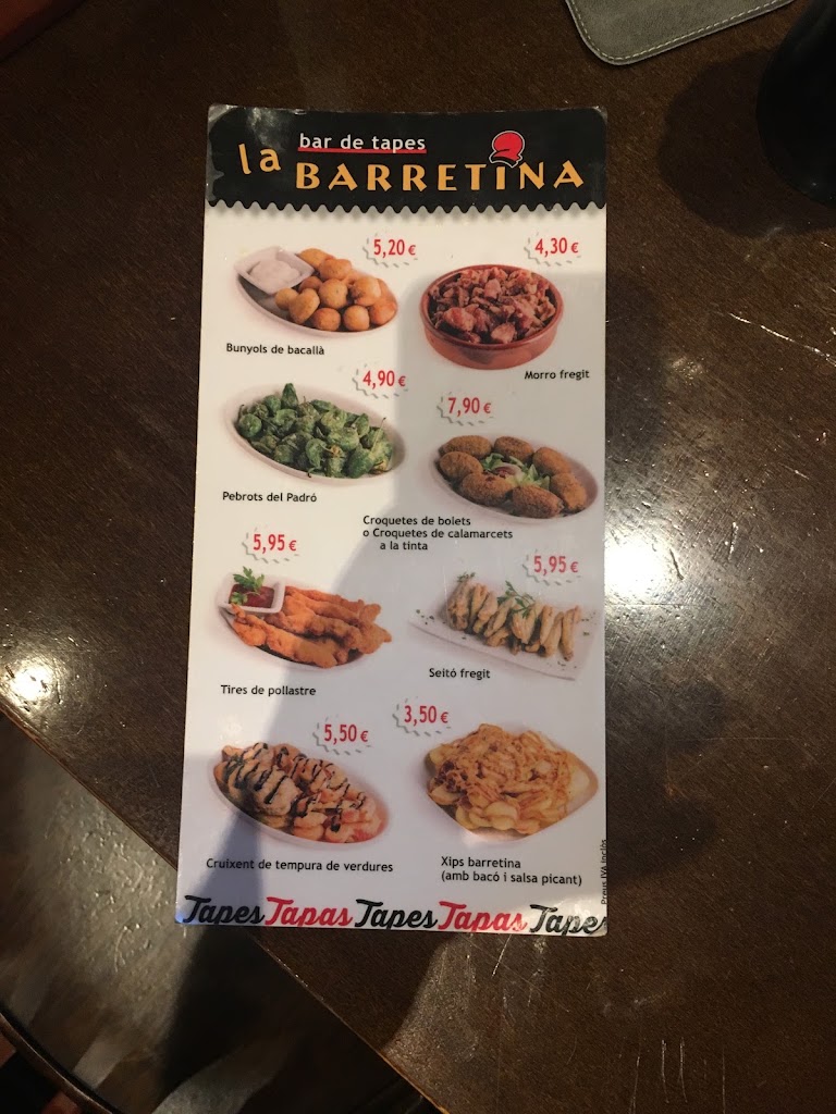 La Barretina — Carta