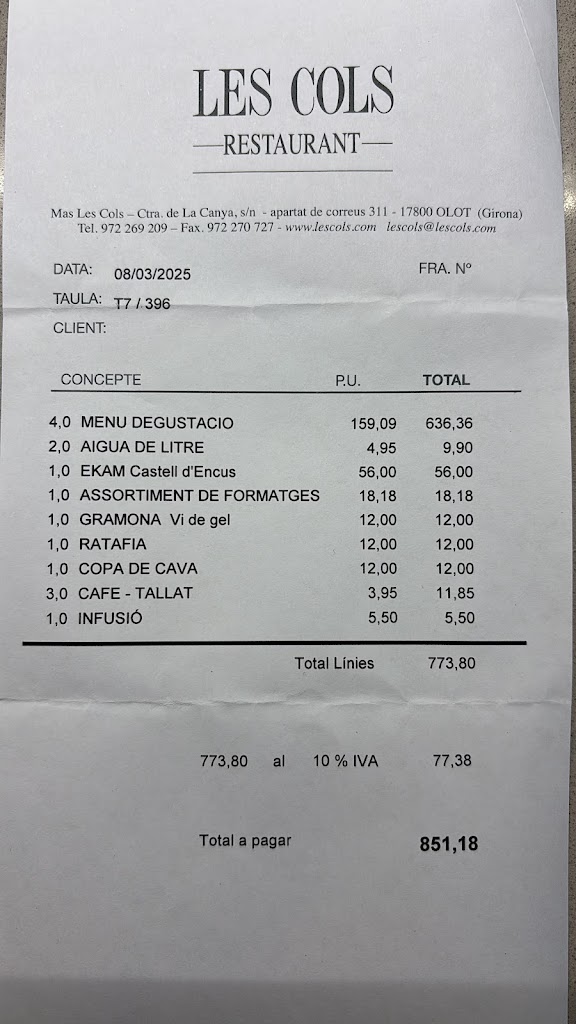 Restaurant LES COLS | Olot — Mas recientes