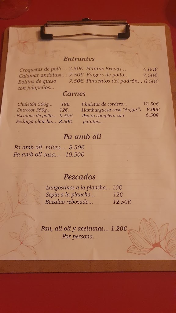 Bar Restaurante 2+1 — Carta