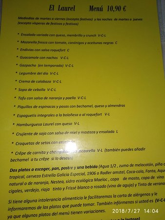 El Laurel — Carta