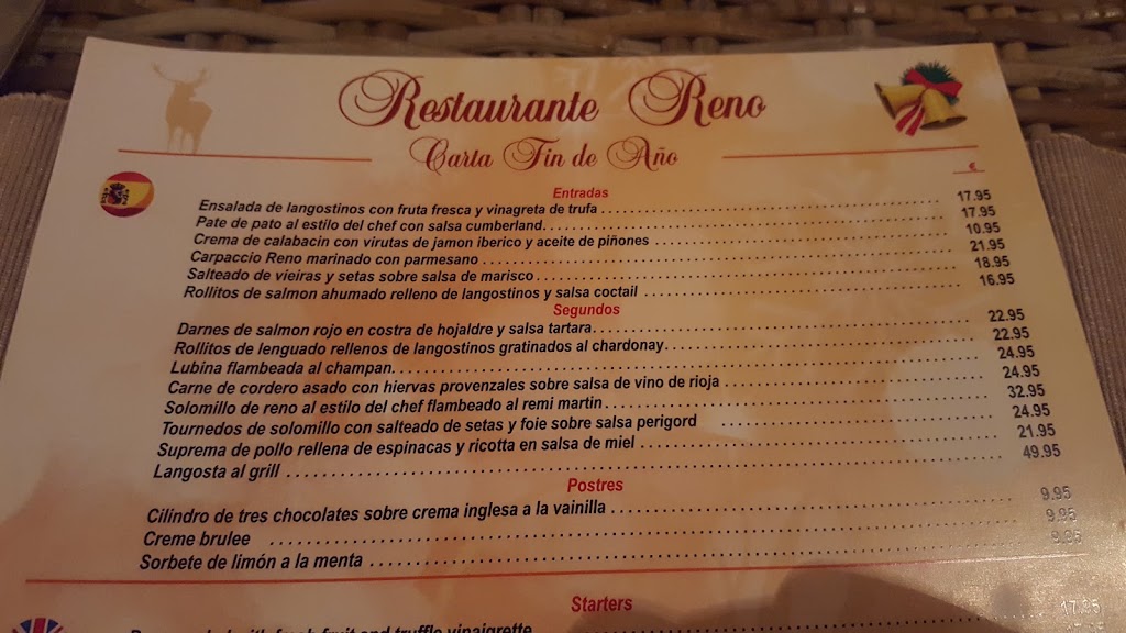 Restaurant Reno — Carta