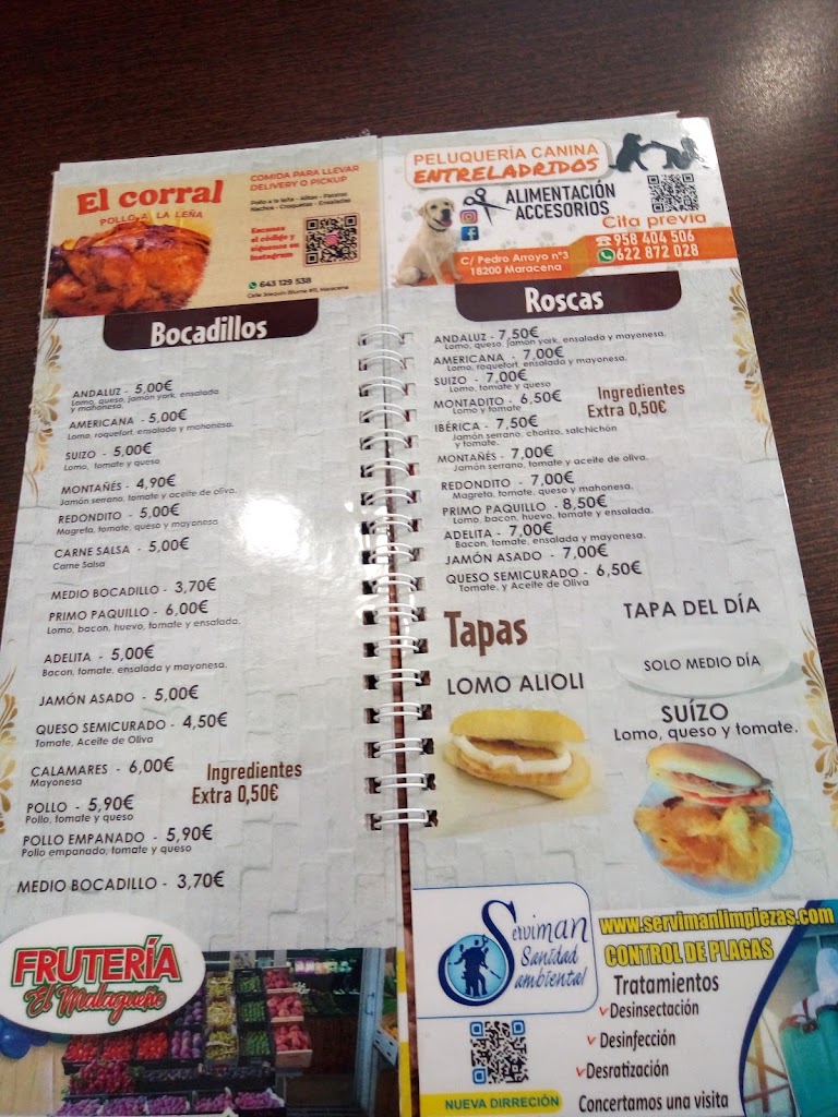 Meson Andaluz — Carta