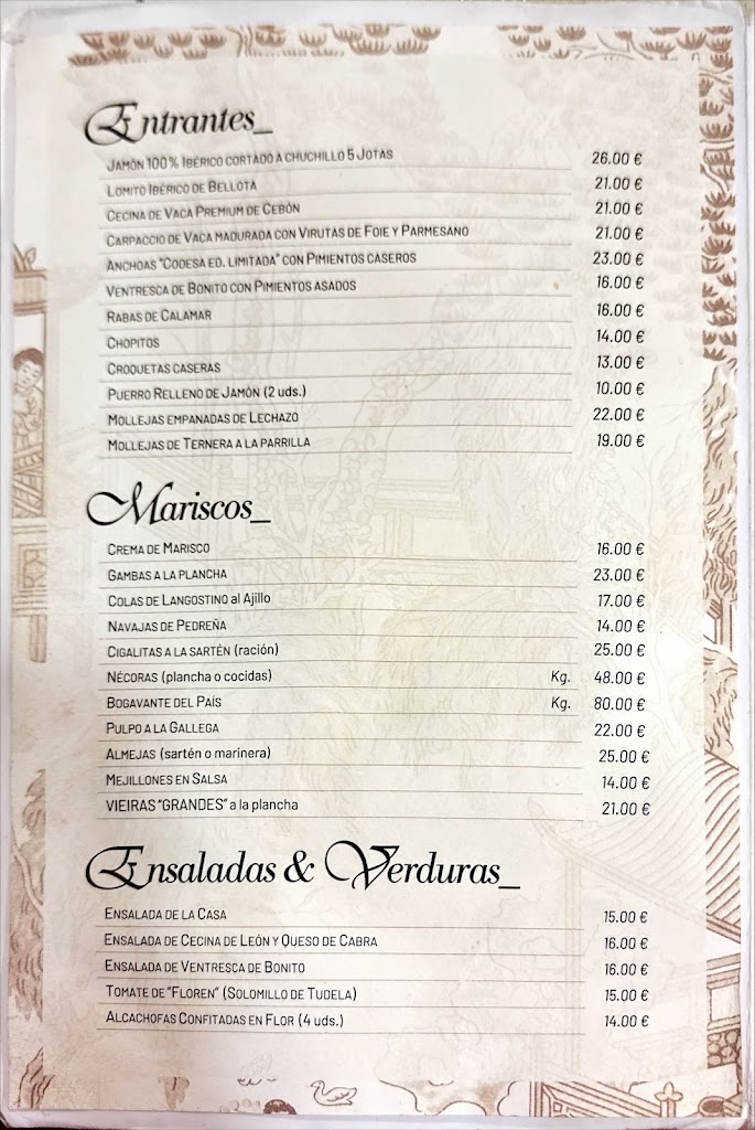 Restaurante Gelin — Carta