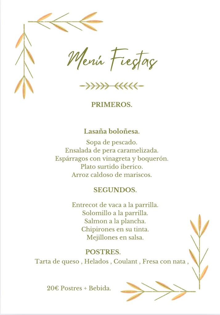 Restaurante El Rincon Pamplo-Nica — Carta