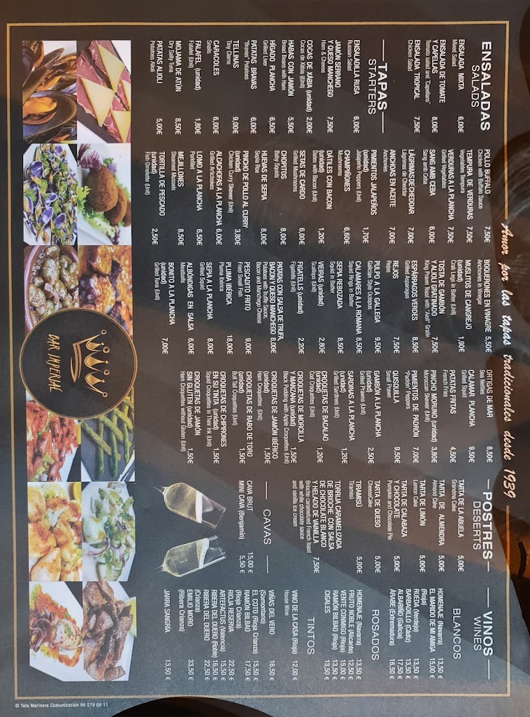 Bar Imperial — Carta