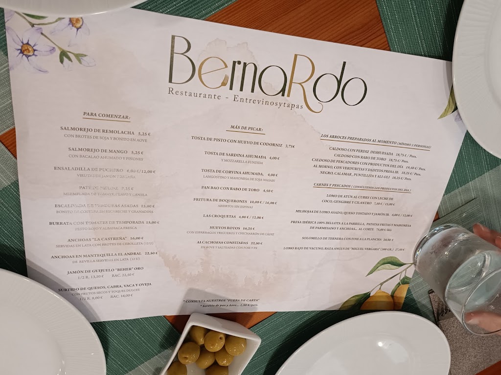 Restaurante El rincon de Bernardo — Carta