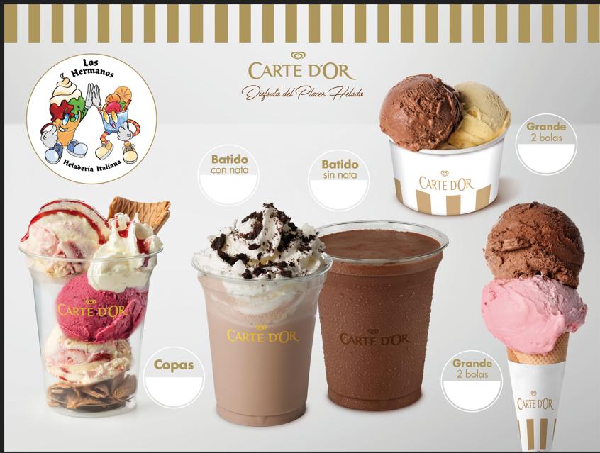 Heladeria Italiana Los Hermanos Carte D'Or — Carta