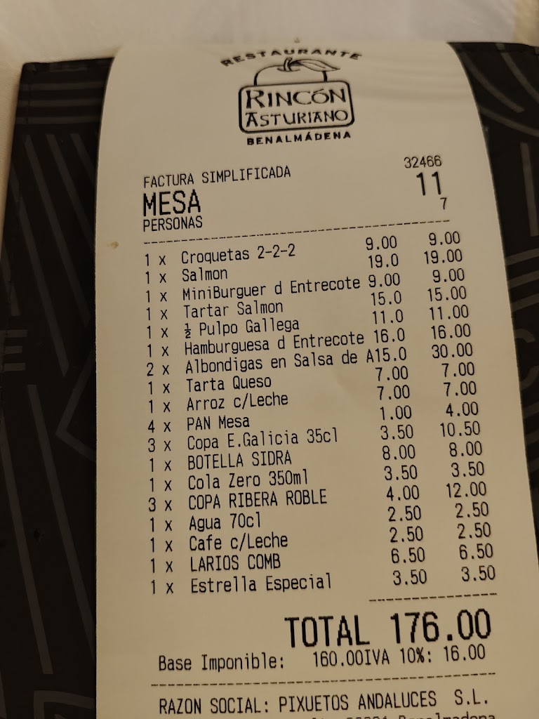 Restaurante Asturiano Benalmadena Casa Conchita — Carta