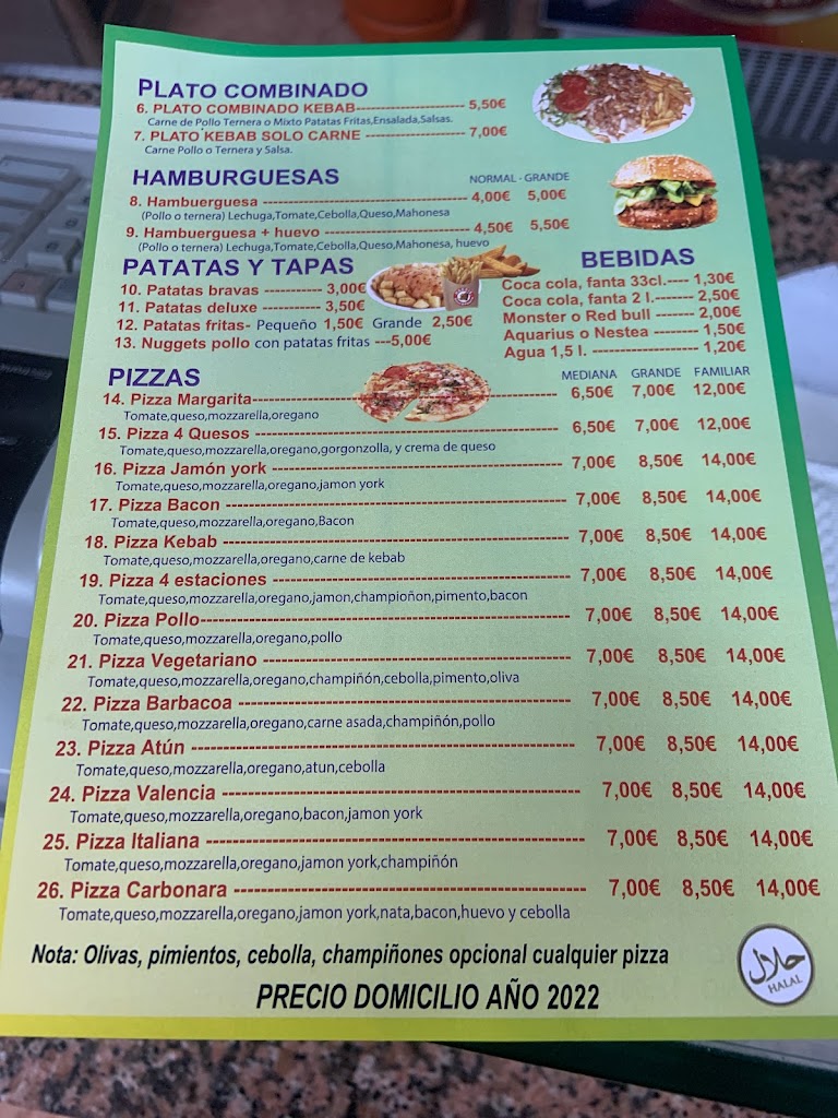 Hamza Kebab — Carta