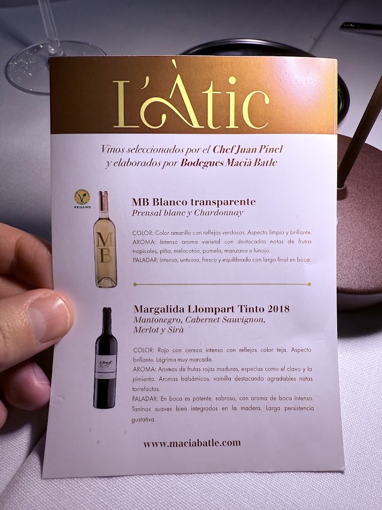 L'Atic Restaurant. Hotel saratoga — Carta