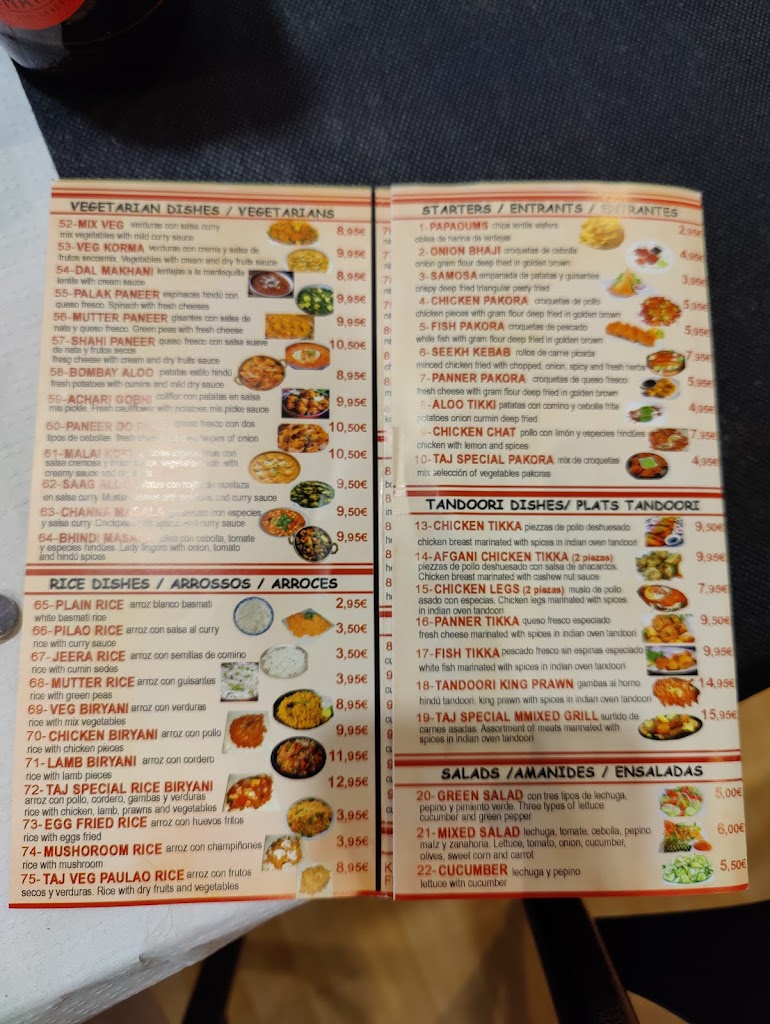 Ganeshay - Restaurante Hindu — Carta